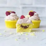 Lemon Cupcakes with Raspberry Frosting