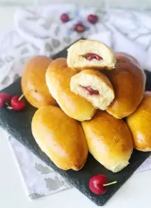 Russian Stuffed Buns (Cherry Pirozhki)