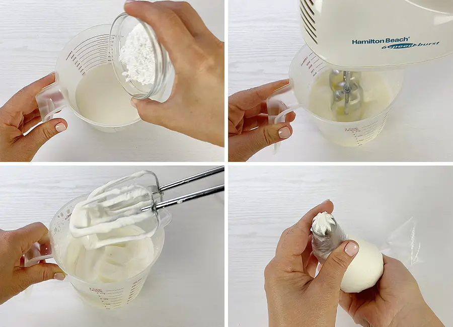 Step for making whipped cream