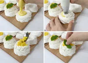 Steps for assembling dessert