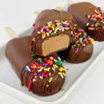 Chocolate Mousse Popsicles on the serving plate