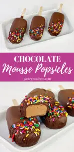Chocolate Mousse Popsicles Pinterest Pin