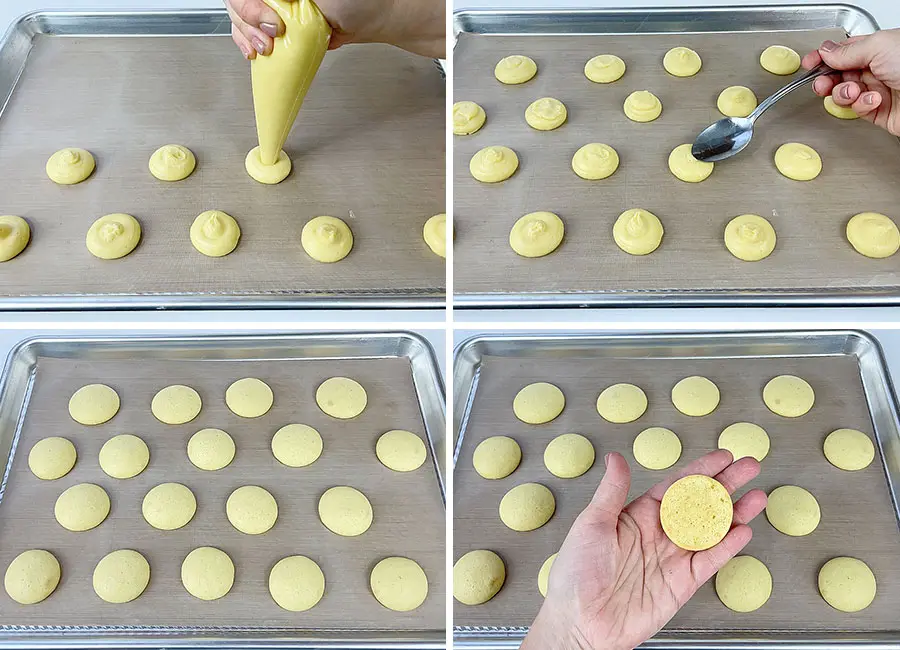 Piping and baking cookies