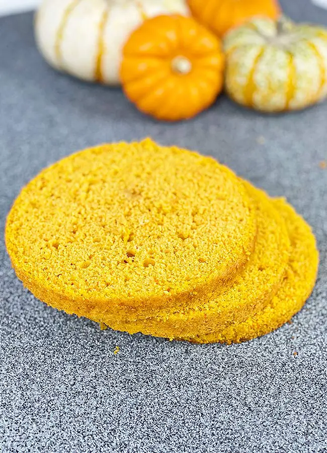 Layers of pumpkin sponge cake