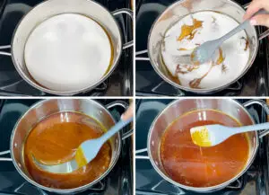 A process of melting sugar