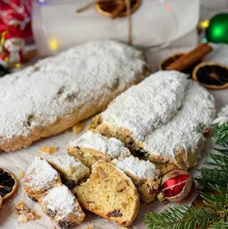 Stollen Bread on the table
