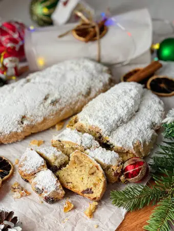 Stollen Bread on the table